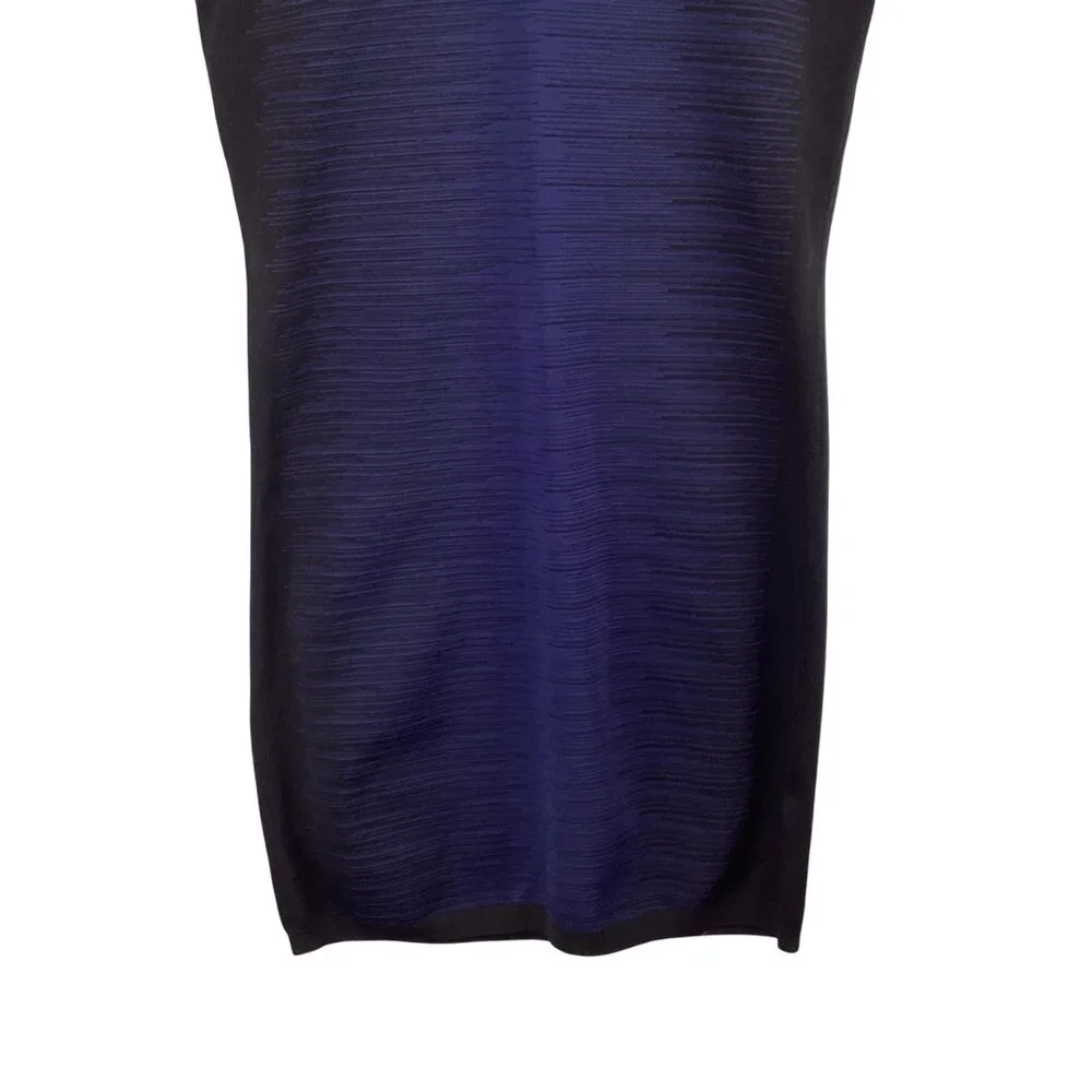 French Connection Dress Size 12 Bodycon‎ Navy & Black Dani Degrade Short Sleeve - Picture 5 of 10